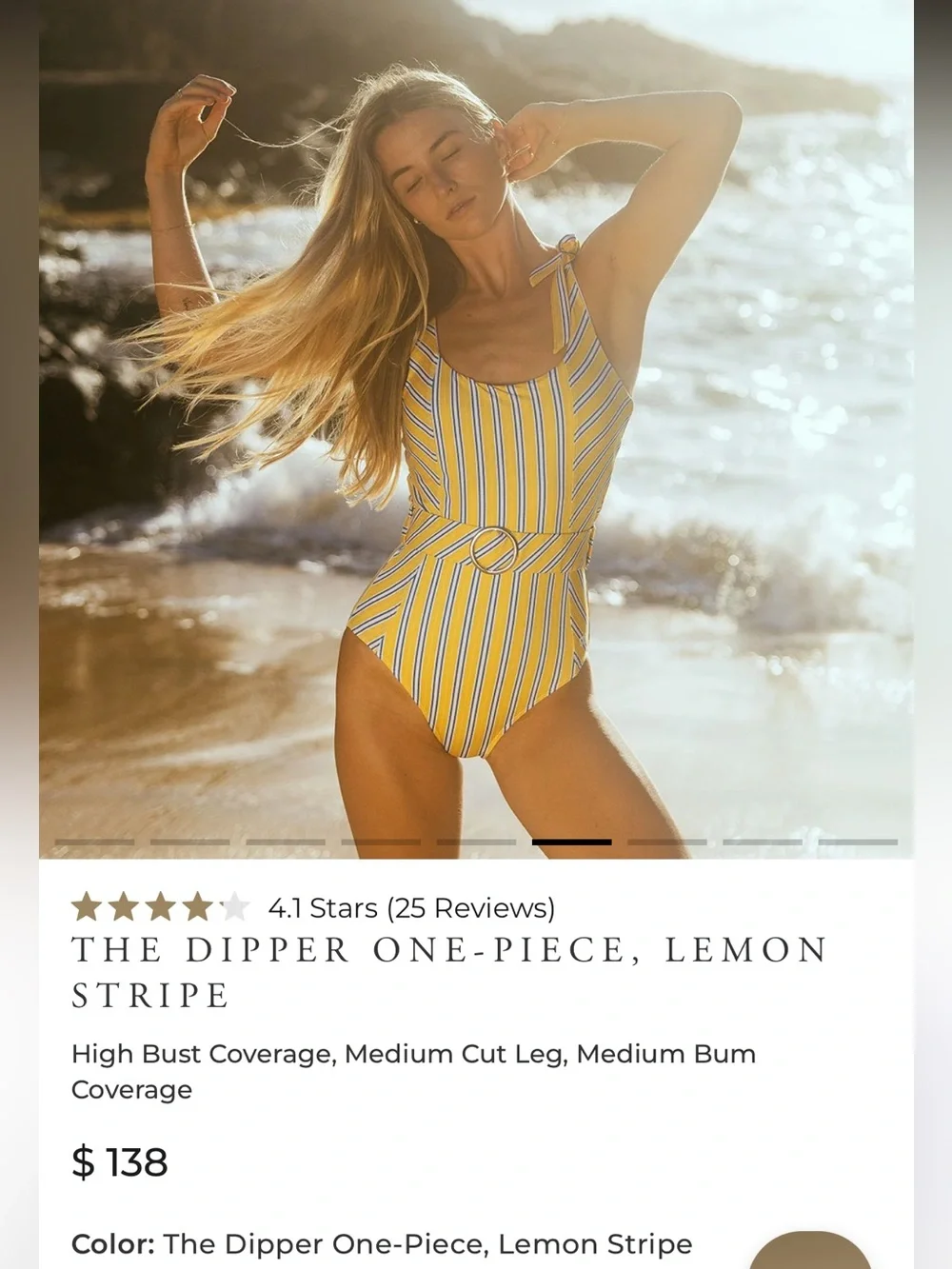 Albion One-Piece Swimsuit in Yellow, White & Blue Stripe